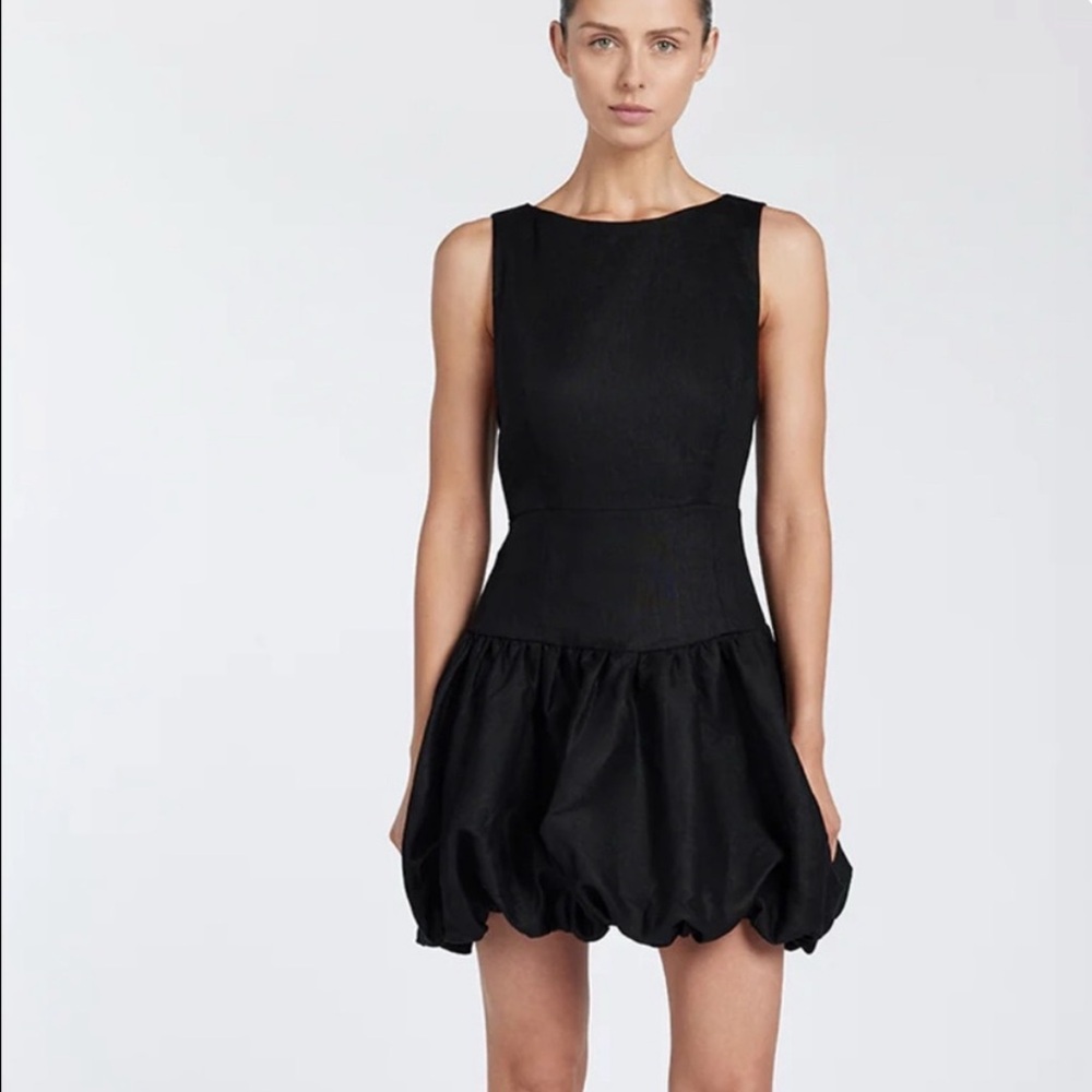 DISSH Black Bubble Hem Mini Dress